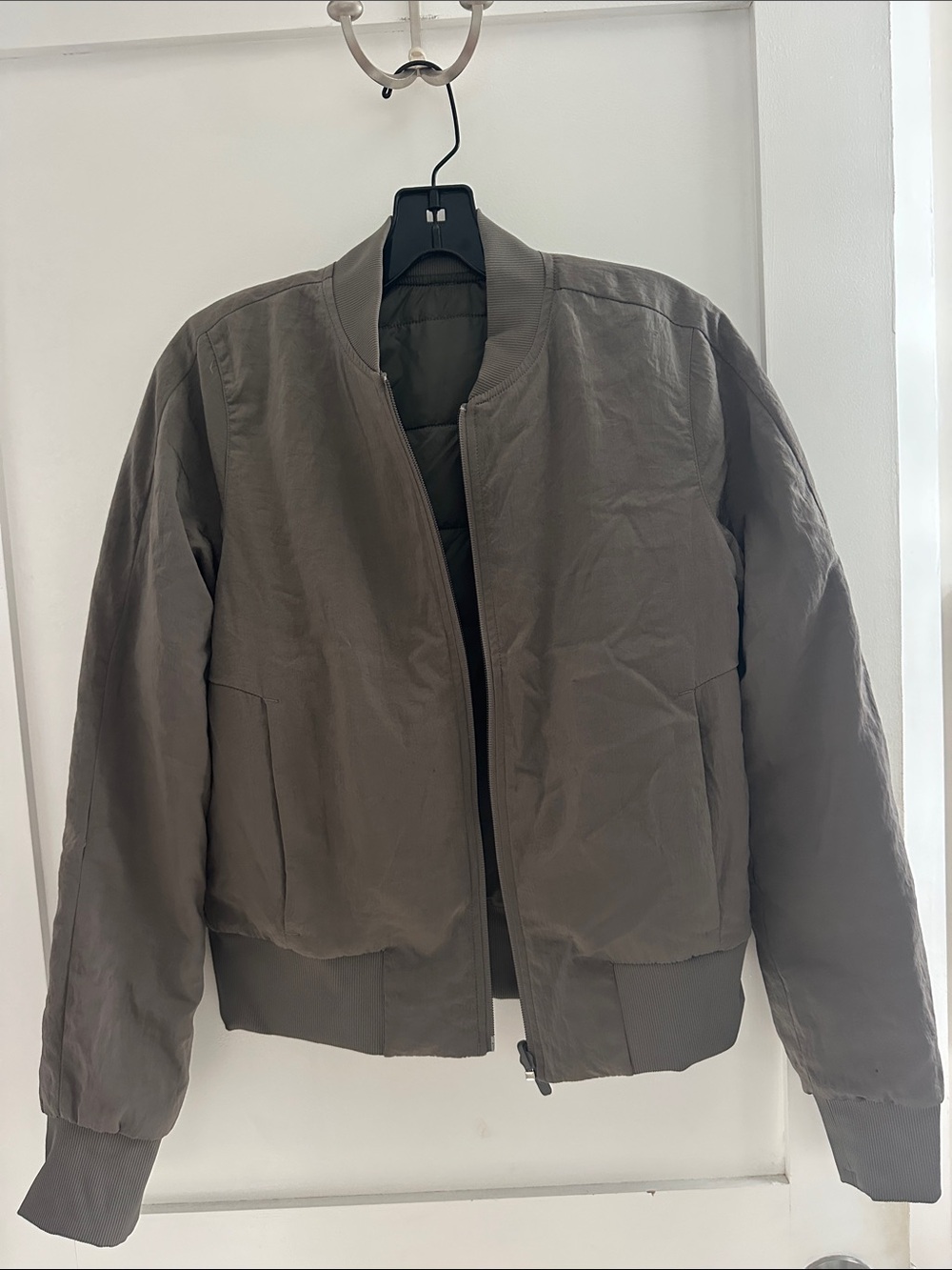 Lululemon women’s Quilted Bomber Jacket in Olive